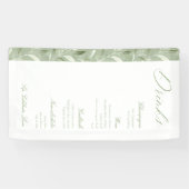 Elegant Sage Green Botanical Wedding Drinks Menu  Banner (Horizontal)