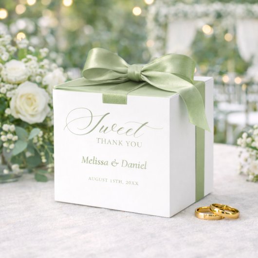 Elegant Sage Green Botanical Wedding  Geschenkschachtel