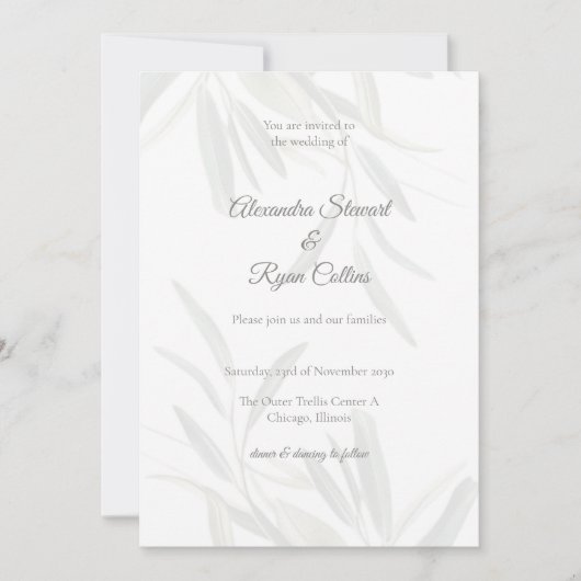 Elegant Sage Green Botanical Wedding Invitation  Einladung (Vorderseite)