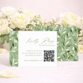 Elegant Sage Green Botanical Wedding Qr Code RSVP Karte