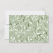 Elegant Sage Green Botanical Wedding RSVP Card Karte (Rückseite)