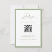 Elegant Sage Green Botanical Wedding RSVP Card Karte (Vorderseite)