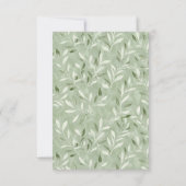 Elegant Sage Green Botanical Wedding RSVP Card Karte (Rückseite)
