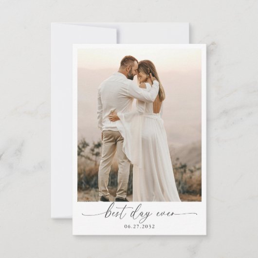  Elegant Sage Green Bow Monogram Photo Wedding Dankeskarte (Vorderseite)