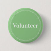 Elegant Sage Green Button-back Volunteer Buttons (Vorderseite)