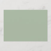 Elegant Sage Green Calligraphy Begleitkarte (Rückseite)