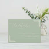 Elegant Sage Green Calligraphy Begleitkarte (Stehend Vorderseite)