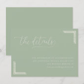 Elegant Sage Green Calligraphy Begleitkarte (Vorne/Hinten)