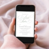 Elegant Sage Green Calligraphy Bridal Luncheon Einladung
