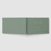 Elegant Sage Green Calligraphy Gästebuch (Voll)