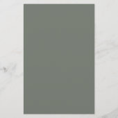 Elegant Sage Green Calligraphy Monogram Menu Card (Rückseite)