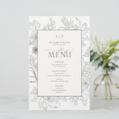 Elegant Sage Green Calligraphy Monogram Menu Card (Stehend Vorderseite)
