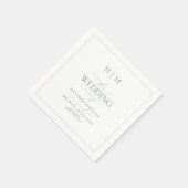 Elegant Sage Green Calligraphy Monogram Wedding Serviette (Ecke)
