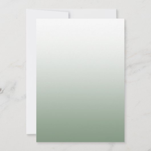 Elegant Sage Green Calligraphy Script Wedding Einladung (Rückseite)