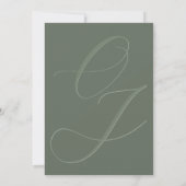 Elegant Sage Green Calligraphy Wedding Einladung (Rückseite)