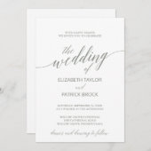 Elegant Sage Green Calligraphy Wedding Einladung (Vorne/Hinten)