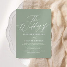 Elegant Sage Green Calligraphy Wedding