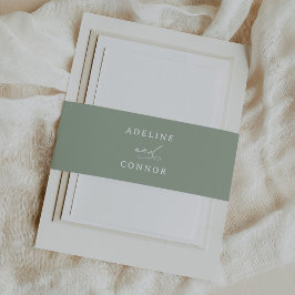 Elegant Sage Green Calligraphy Wedding Einladungsbanderole
