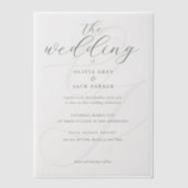 Elegant Sage Green Calligraphy Wedding Pergament Einladungen (Vorderseite)