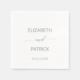 Elegant Sage Green Calligraphy Wedding Serviette