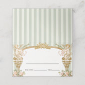 Elegant Sage Green Cherub Wedding Place Card Platzkarte (Außenseite Aufgefaltet)