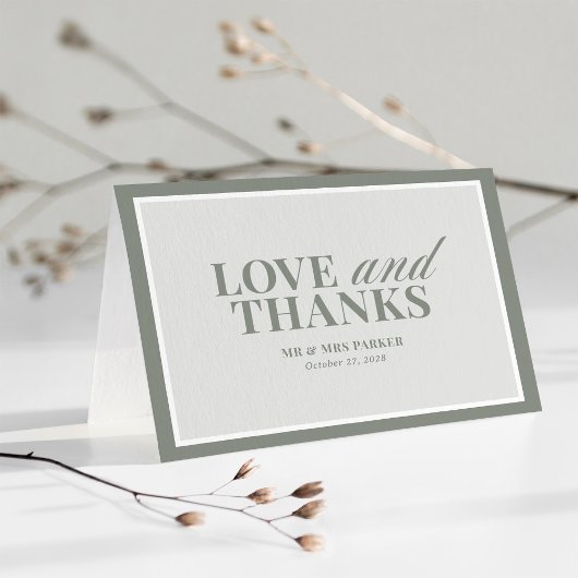 Elegant Sage Green | Classic Luxe Wedding Dankeskarte
