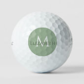Elegant Sage Green Classic Monogram Personalized  Golfball (Vorderseite)