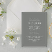 Elegant Sage Green Classic Script Wedding Einladung