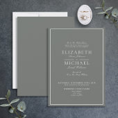 Elegant Sage Green Classic Script Wedding Einladung