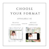 Elegant Sage Green Cross Foto Boy First Communatio Einladung