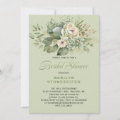 Elegant Sage Green Eucalyptus Bridal Shower | Einladung (Vorderseite)