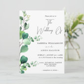 Elegant Sage Green Eucalyptus Foliage Wedding Einladung (Stehend Vorderseite)
