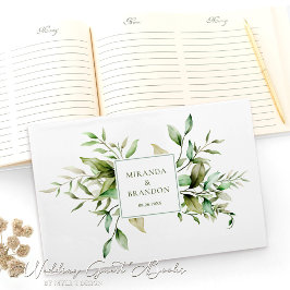 Elegant Sage Green Eucalyptus Foliage Wedding Gästebuch