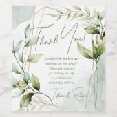 Elegant Sage Green Eucalyptus Foliage Wedding Weinetikett (Einzelnes Label)