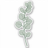 Elegant Sage Green Eucalyptus Minimalist Botanical Aufkleber (Vorderseite)