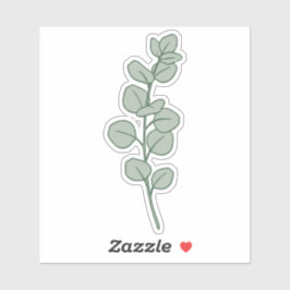 Elegant Sage Green Eucalyptus Minimalist Botanical Aufkleber