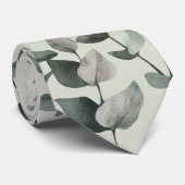 Elegant Sage Green Eucalyptus Wedding Neck Tie Krawatte (Gerollt)
