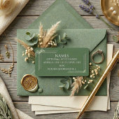 Elegant Sage Green Eucalyptus Wedding Return  Adressaufkleber