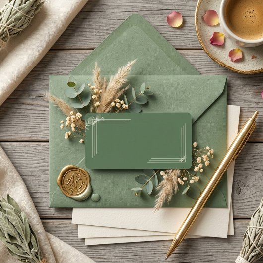 Elegant Sage Green Eucalyptus Wedding Return  Adressaufkleber
