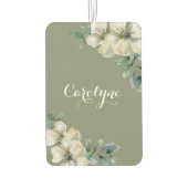 Elegant Sage Green Floral Autolufterfrischer (Rückseite)