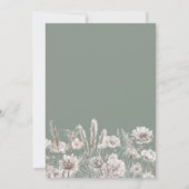 Elegant Sage Green Floral Boho Wedding Einladung (Rückseite)
