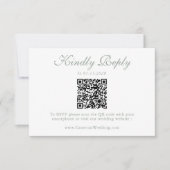 Elegant Sage Green Floral QR Code Wedding RSVP Karte (Vorderseite)