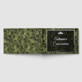 Elegant Sage Green Floral Quinceanera Silver Gästebuch (Voll)
