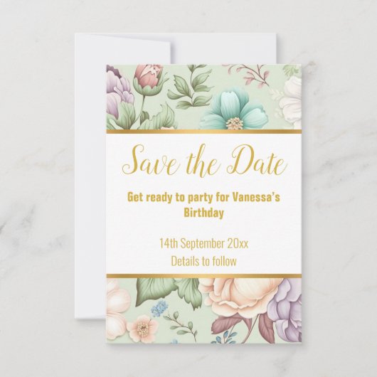 ELEGANT SAGE GREEN FLORAL RESPONRAL RSVP CARD (Vorderseite)