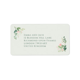 Elegant sage green floral wedding address adressaufkleber