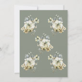 Elegant Sage Green Floral Wedding Invitation Einladung (Rückseite)