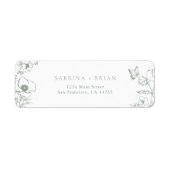 Elegant Sage Green Floral Wedding Return Address (Vorne)