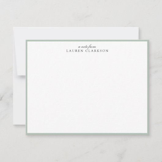 Elegant Sage Green Frame Personalized Note Card Einladung (Vorderseite)