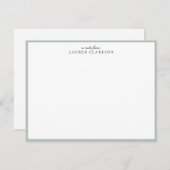 Elegant Sage Green Frame Personalized Note Card Einladung (Vorne/Hinten)
