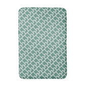 Elegant Sage Green Geometric Pattern Badematte (Vorderseite Vertikal)